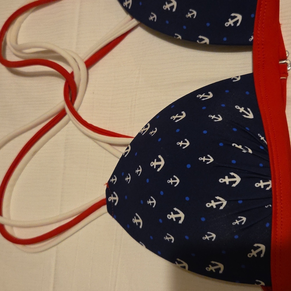 BINGO Navy Anchor Print Bikini Set - Picture 3 of 8
